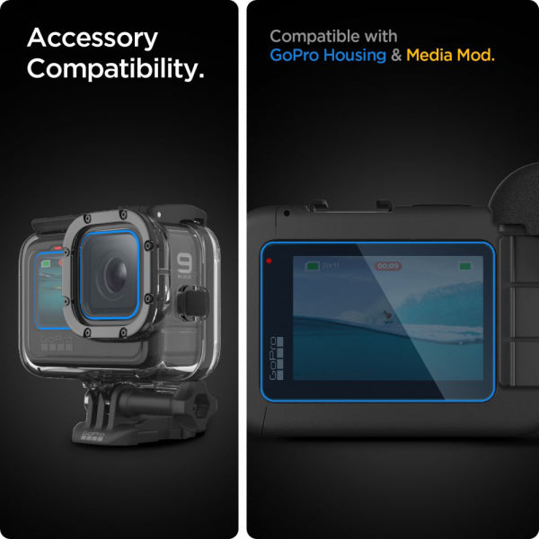 Spigen Tempered Glass Screen Protector Lens GlastR Slim for GoPro Hero 12 / 9 / 10 / 11, 6-Pack AGL03045