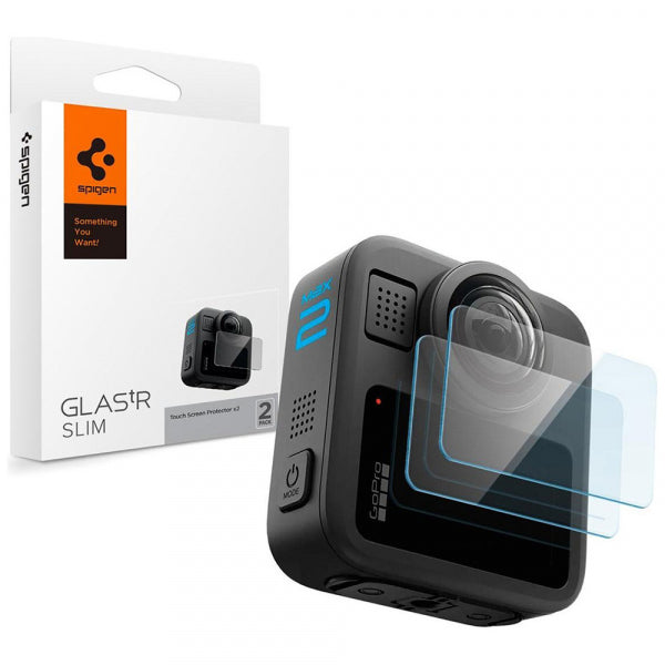 Spigen Tempered Glass Screen Protector GlastR Slim for GoPro Max 2, 2-Pack AGL11230