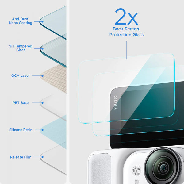 Spigen Tempered Glass Screen Protector GlastR Slim for Insta360 Go Ultra, 2-Pack AGL11171