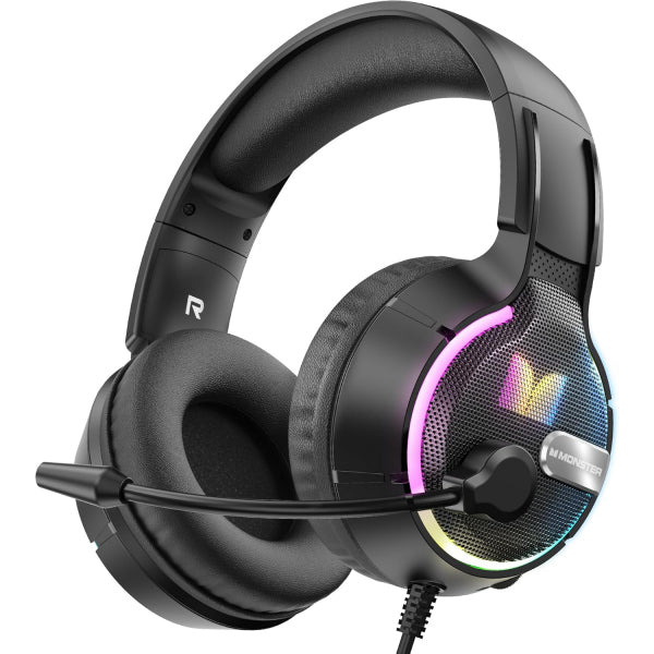 Monster Gaming 3.5mm Headset Mission 320, RGB, 1.9m, Black