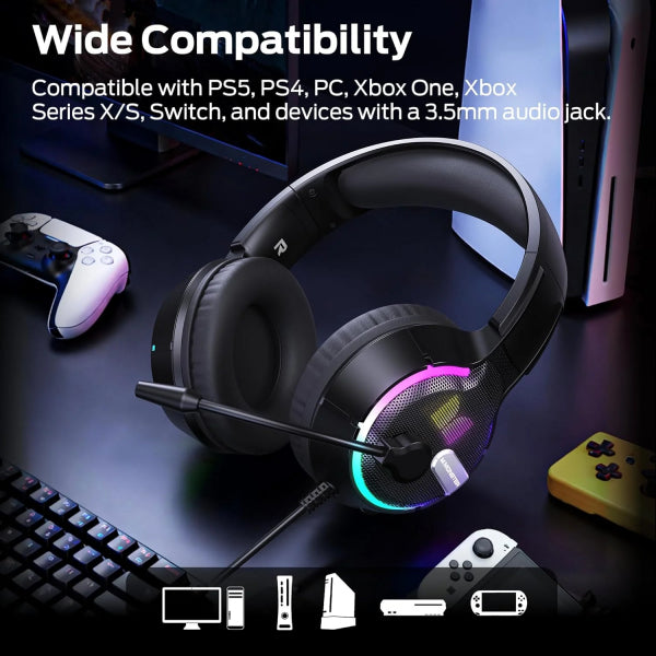 Monster Gaming 3.5mm Headset Mission 320, RGB, 1.9m, Black