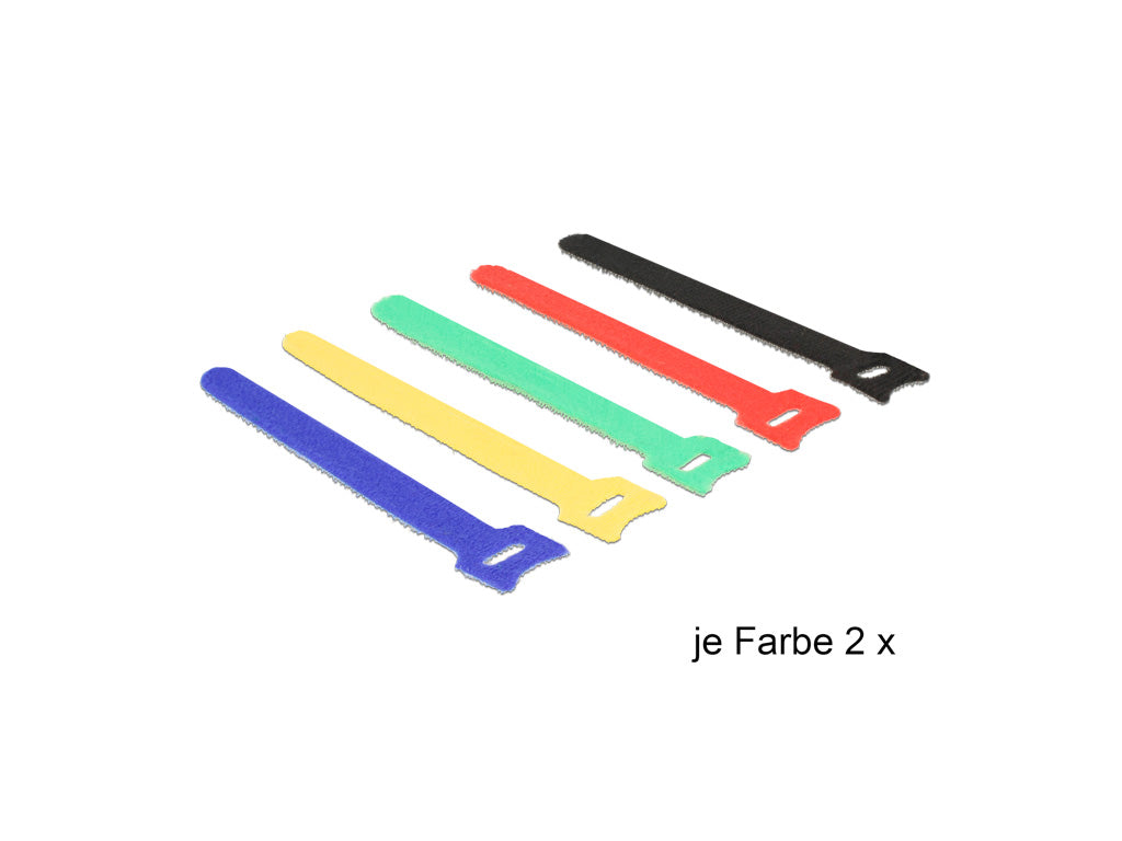 Delock Klett-Kabelbinder farbig L 150 x B 12 mm 10 Stück