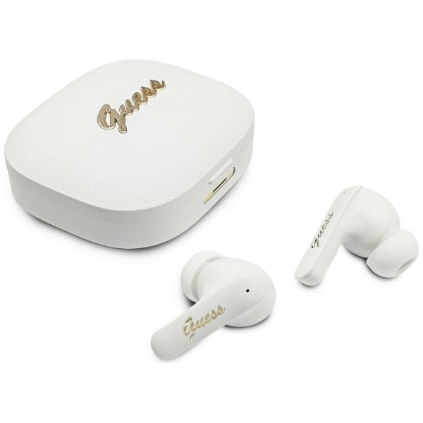 Guess Script Metal Logo, White