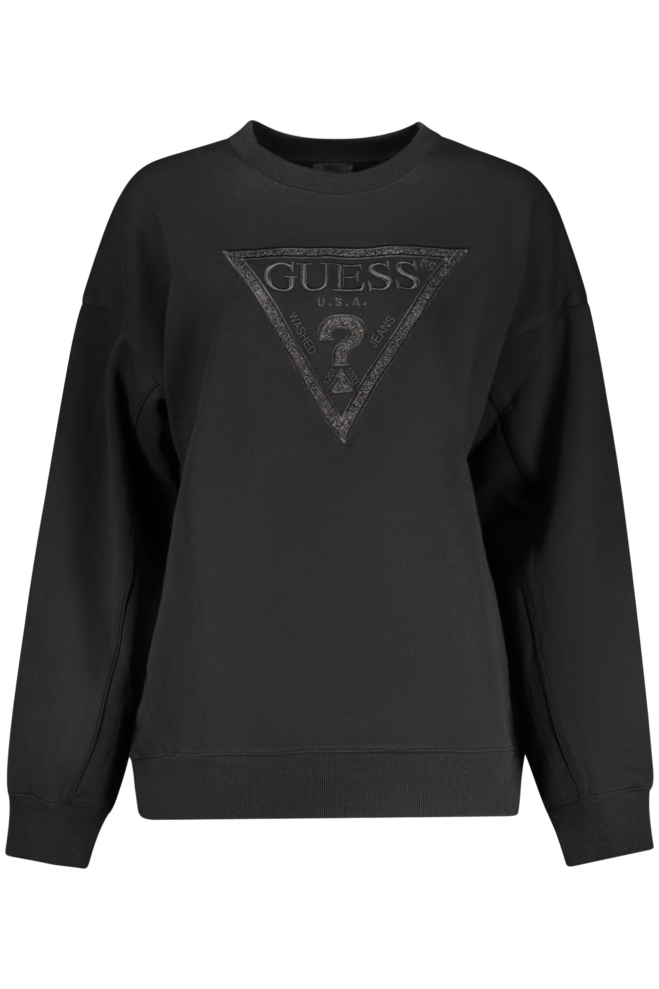 GUESS JEANS Sweat-shirt Noir à Fermeture Éclair pour Femme