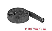 Delock Geflechtschlauch mit Reißverschluss hitzebeständig 2 m x 30 mm schwarz