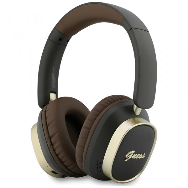 Guess Handsfree Bluetooth Rectangle Metal Script, Brown