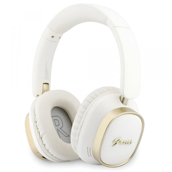 Guess Handsfree Bluetooth Rectangle Metal Script, White
