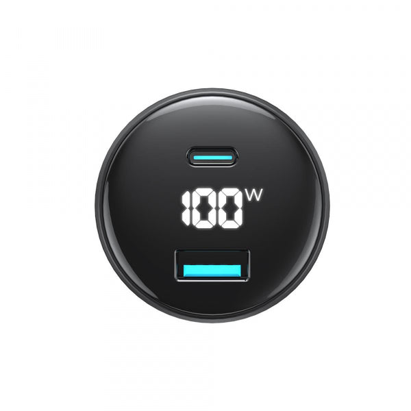 Havit Car Charger CC100W Display, 100W, 5A, 1 x USB-A - 1 x USB-C, Black