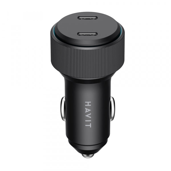 Havit Car Charger CC2014, 30W, 3A, 2 x USB-C, Black