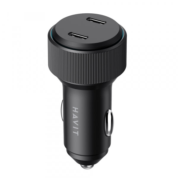 Havit Car Charger CC2014, 30W, 3A, 2 x USB-C, Black