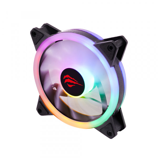 Havit Cooler Fan PC Desktop F2089, RGB, 1200RPM, 35dB, 1.32W, Black