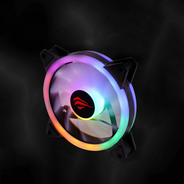 Havit Cooler Fan PC Desktop F2089, RGB, 1200RPM, 35dB, 1.32W, Black
