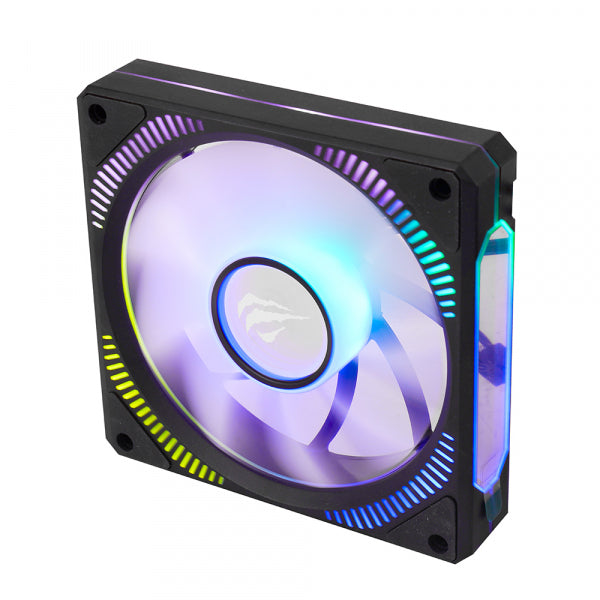 Havit Cooler Fan PC Desktop F2096, RGB, 1800RPM, 30dB, 3W, Black