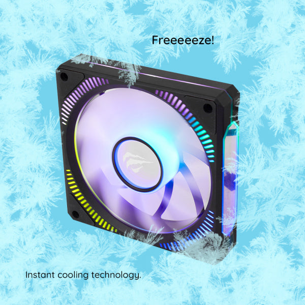 Havit Cooler Fan PC Desktop F2096, RGB, 1800RPM, 30dB, 3W, Black