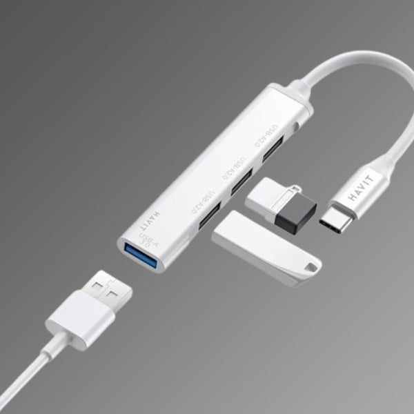 Havit USB-C Hub HB41, 4in1, Silver