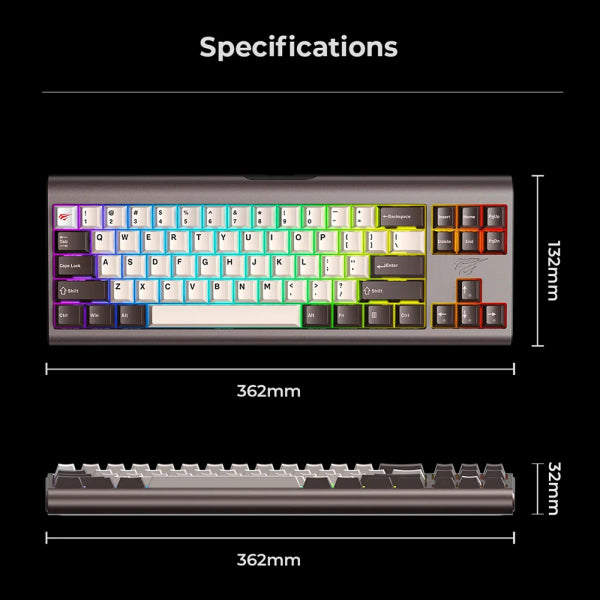 Havit Wired Gaming Keyboard KB896L, RGB, 1.2m, Green