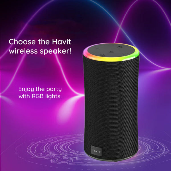 Havit Bluetooth Speaker SK833BT, 2 x 10W, RGB, Waterproof, Black