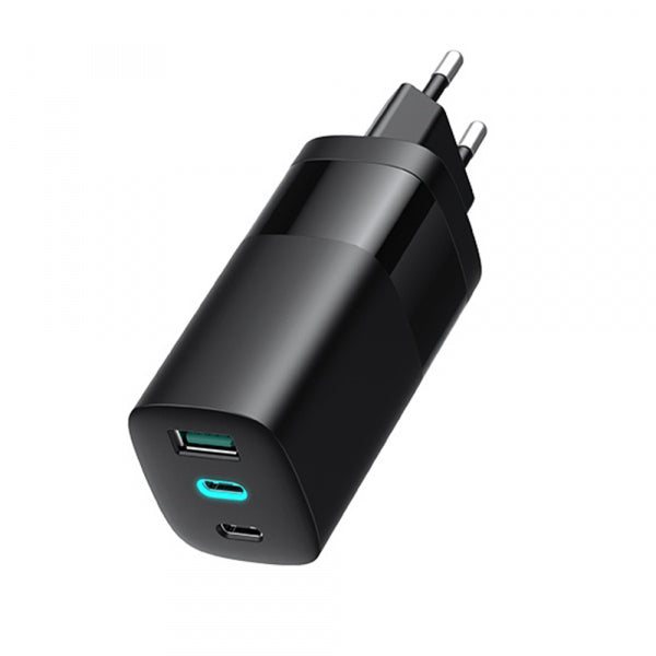 Havit Wall Charger UC10, 65W, 3A, 1 x USB-A - 2 x USB-C, Black