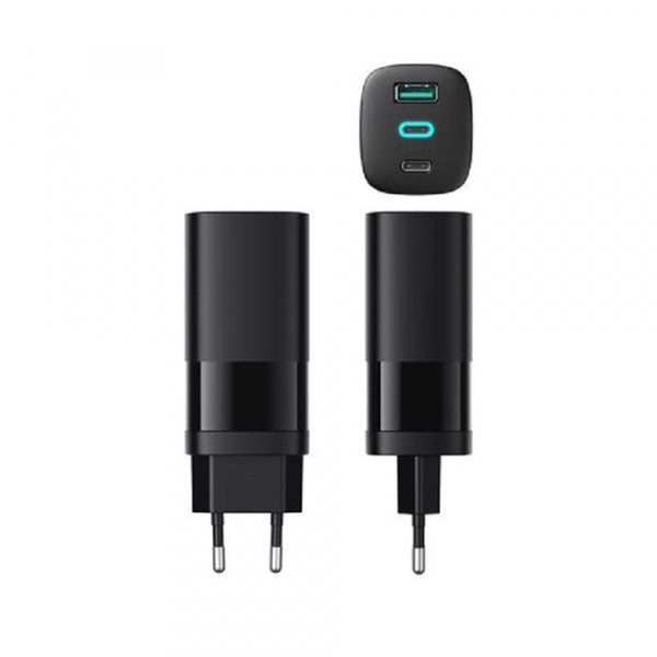 Havit Wall Charger UC10, 65W, 3A, 1 x USB-A - 2 x USB-C, Black