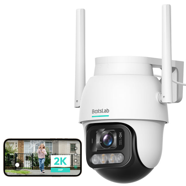 Botslab Home Security Camera W311, Wi-Fi, 2K, IP66, Outdoor, White
