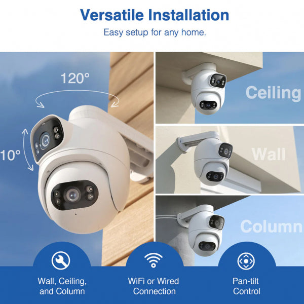 iMILAB Home Security Camera EC6 Dual, Wi-Fi, 2K, IP66, Outdoor, White CMSXJ68A