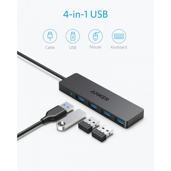 Anker USB Hub 4 x USB-A 3.0, Black A7516016