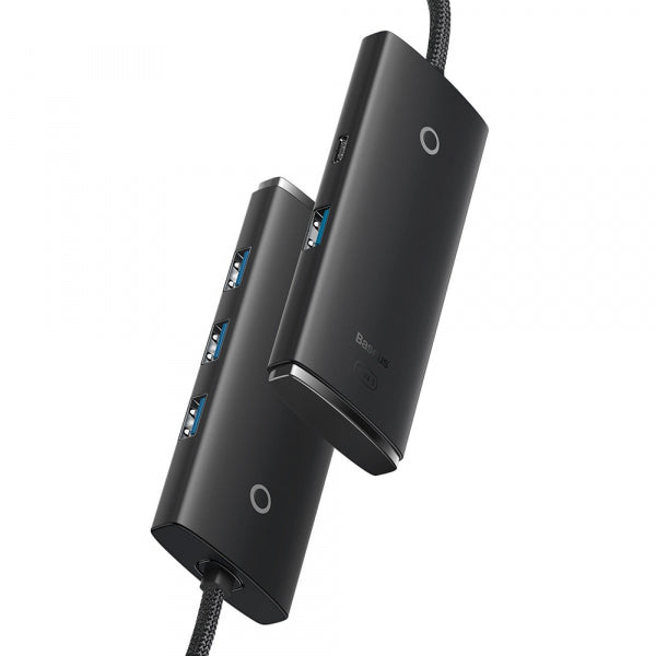 Baseus USB Hub Lite, 4 x USB-A 3.0 - 1 x USB-C, 1m, Black WKQX030101