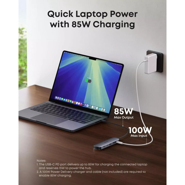 Anker USB-C Hub 2 x USB-A 3.0 - 2 x USB-C - 1 x HDMI - 1 x SD - 1 x microSD, Grey A83D2HA1