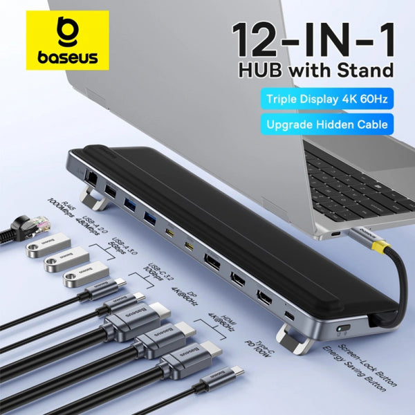 Baseus USB-C Hub EliteJoy EH3, 12in1, Grey B0114200