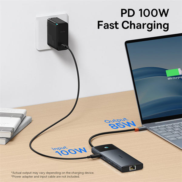 Baseus USB-C Hub Gleam II, 10in1, Black B00061800123-00