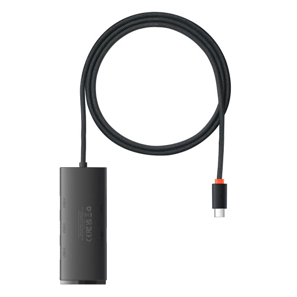 Baseus USB-C Hub Lite, 4 x USB-A 3.0, 1m, Black WKQX030401