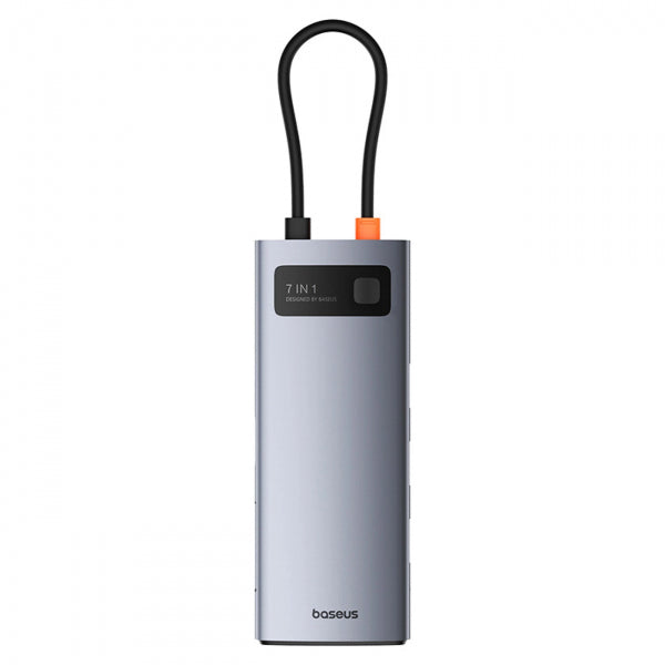 Baseus USB-C Hub Metal Gleam, 3 x USB-A 3.0 - 1 x USB-C - 1 x HDMI - 1 x SD - 1 x microSD, Grey B00030708811-01