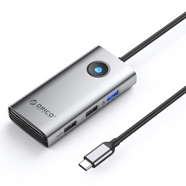 Orico USB-C Hub PW11-5P, 1 x USB-A 3.0 - 2 x USB-A - 1 x USB-C - 1 x HDMI, Grey