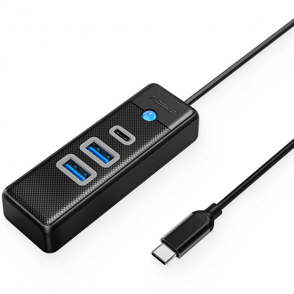 Orico USB-C Hub PWC2U-C3, 2 x USB-A 3.0 - 1 x USB-C, Black