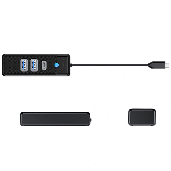 Orico USB-C Hub PWC2U-C3, 2 x USB-A 3.0 - 1 x USB-C, Black