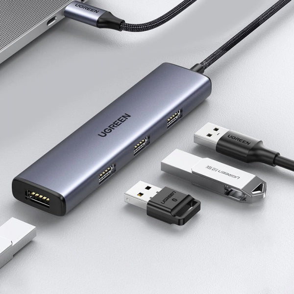 Ugreen USB-C Hub CM473 (20841), 4 x USB-A 3.0, 0.2m, Grey