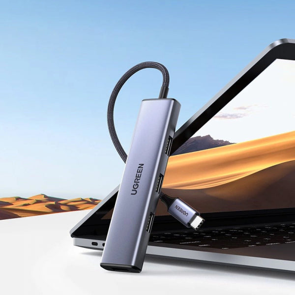 Ugreen USB-C Hub CM473 (20841), 4 x USB-A 3.0, 0.2m, Grey