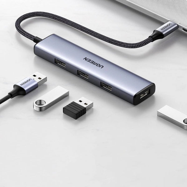 Ugreen USB-C Hub CM473 (20841), 4 x USB-A 3.0, 0.2m, Grey