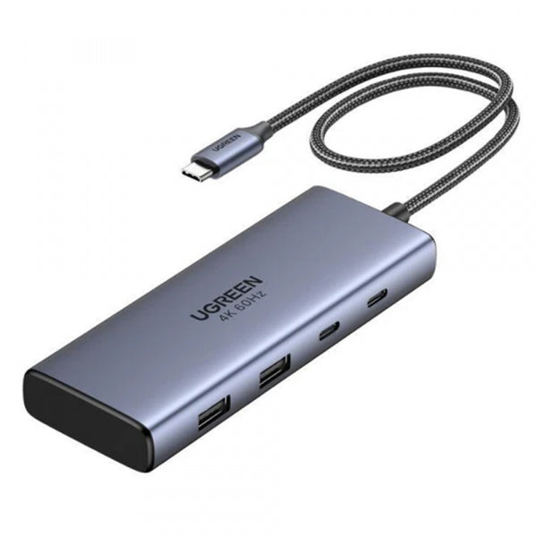 Ugreen USB-C Hub CM498 (45379), 2 x USB-A 3.2 - 3 x USB-C - 2 x HDMI, Grey