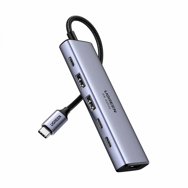 Ugreen USB-C Hub CM511 (35999), 2 x USB-A 3.2 - 3 x USB-C - 1 x HDMI, Grey
