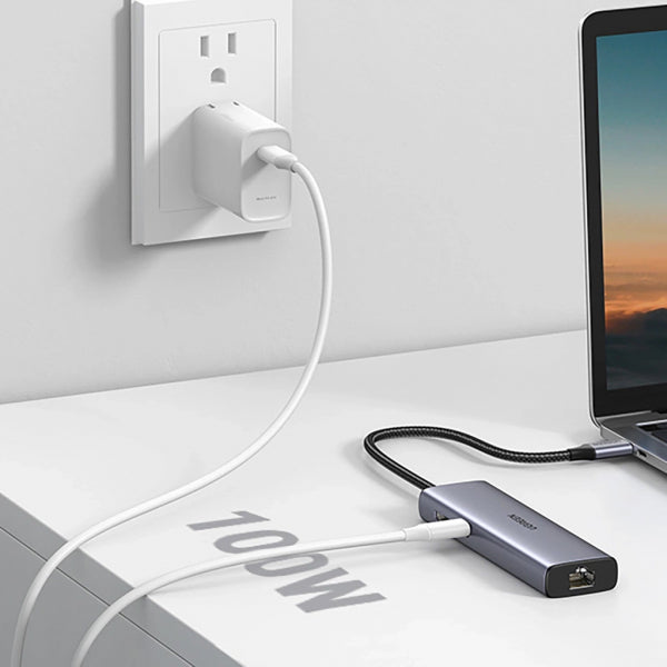 Ugreen USB-C Hub CM512 (90568), 2 x USB-A 3.0 - 1 x USB-C - 1 x HDMI - 1 x RJ45 - 1 x SD - 1 x microSD, Grey