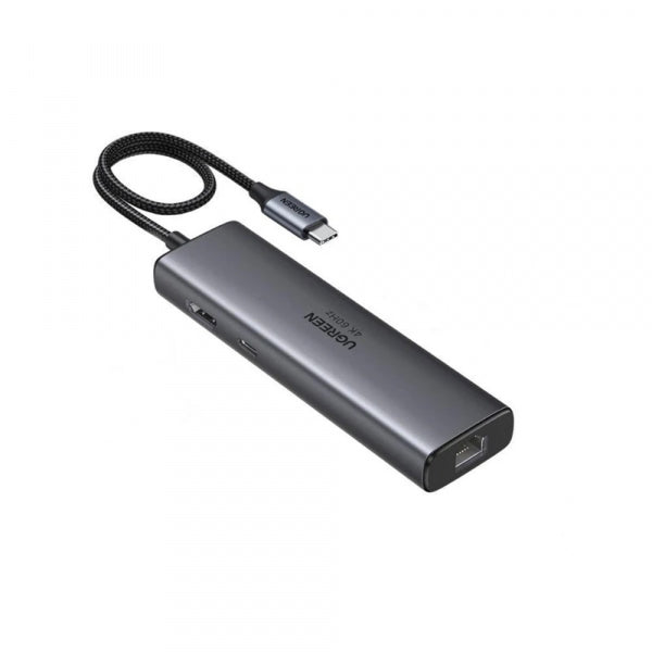 Ugreen USB-C Hub CM512 (45000), 2 x USB-A 3.2 - 2 x USB-C - 1 x HDMI - 1 x RJ45 - 1 x SD - 1 x microSD, Grey