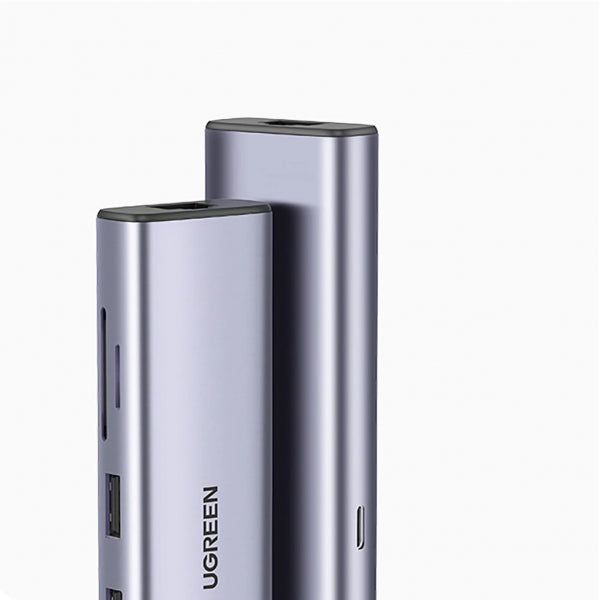 Ugreen USB-C Hub CM512 (90568), 2 x USB-A 3.0 - 1 x USB-C - 1 x HDMI - 1 x RJ45 - 1 x SD - 1 x microSD, Grey