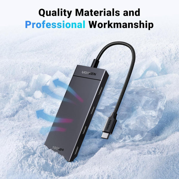 Ugreen USB-C Hub CM806, 4 x USB-C, 0.5m, Black