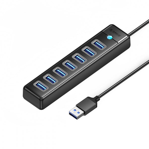 Orico USB Hub PW7U-U3, 7 x USB-A 3.0 - 1 x USB-C, Black