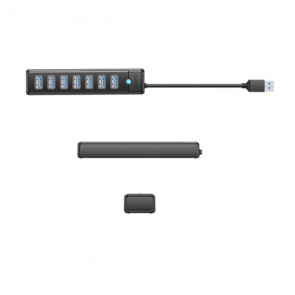 Orico USB Hub PW7U-U3, 7 x USB-A 3.0 - 1 x USB-C, Black