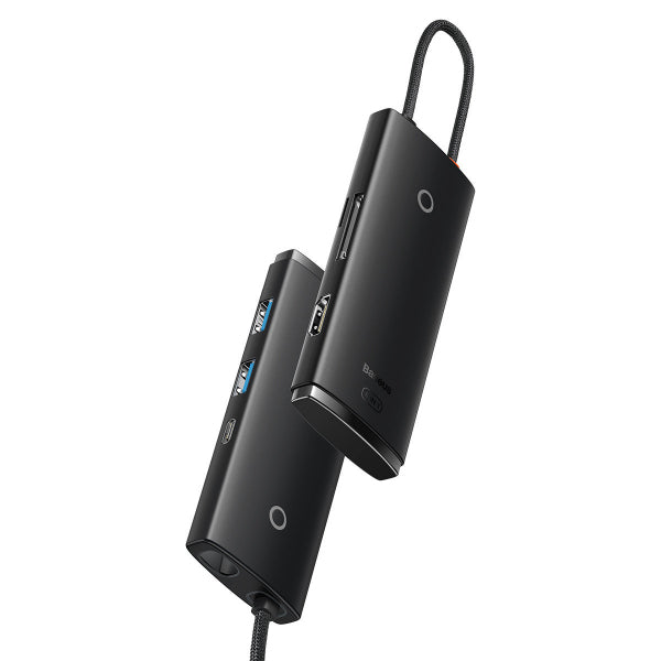 Baseus USB-C Hub Lite, 2 x USB-A 3.0 - 1 x USB-C - 1 x HDMI - 1 x SD - 1 x microSD, Black WKQX050101