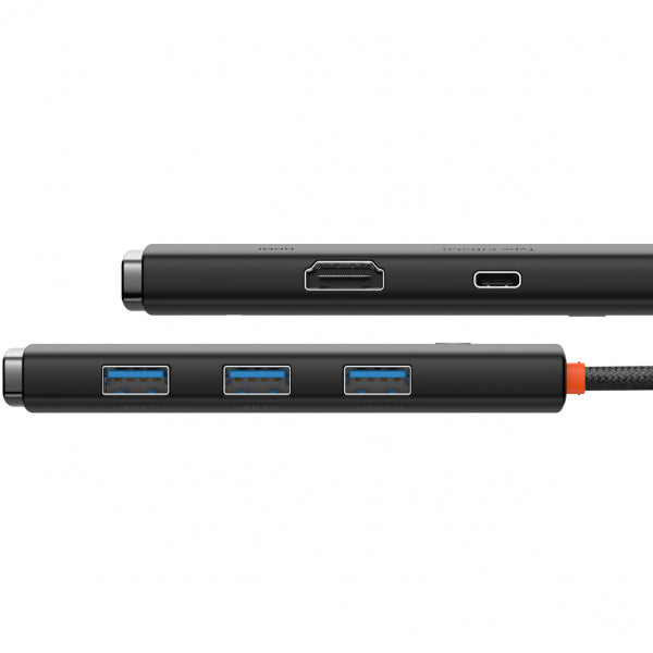 Baseus USB-C Hub Lite, 3 X USB-A 3.0 - USB-C - HDMI, Black WKQX040001