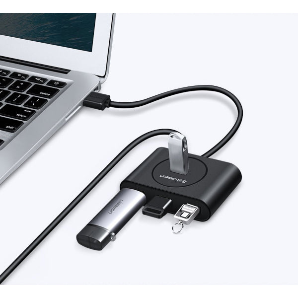 Ugreen USB Hub CR113, 4 x USB-A 3.0, 1m, Black