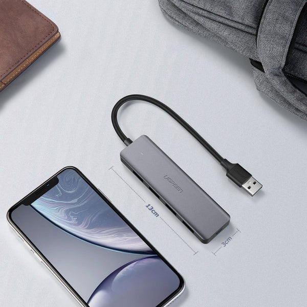 Ugreen USB Hub CM219, 4 x USB-A 3.0 - 1 x USB-C, Grey